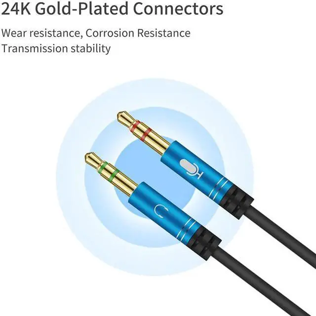 Alt view image 5 of 6 - 1Pcs Audio extend Cable Headphone Splitter for Computer 3.5mm Female to 2 Male 3.5mm Mic Audio Y Splitter Cable Headset to PC Adapter