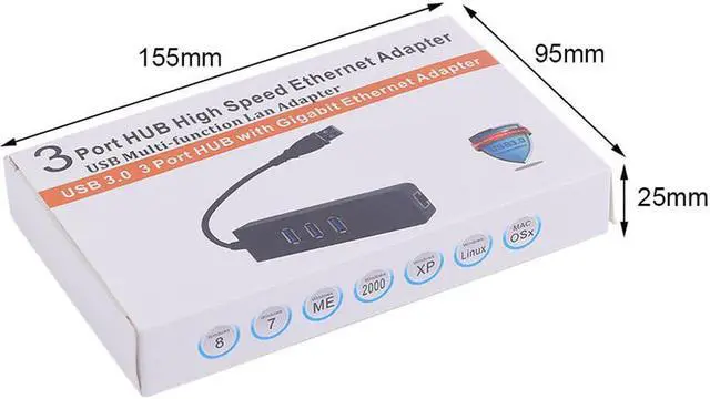 Alt view image 6 of 6 - 1Pcs 3 Ports USB3.0 Gigabit Ethernet Lan RJ45 Network Adapter Hub to 1000 Mbps MacPC HM External Network Cable Splitter