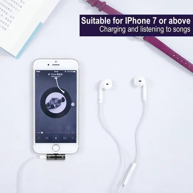 Alt view image 4 of 6 - 1Pcs 2 In 1 Dual Ports Headphone Adapter Phone Case Charger Audio Splitter 8Pin 1 To 2 Audio/Charging for Iphone X XR XS Max 7 8 Plus
