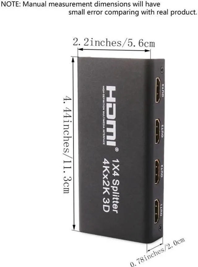 Alt view image 2 of 5 - 1Pcs 4K HDMI 1x4 2160P Splitter Full HD 1080P Amplifier HDMI Switch Switcher 1 in 2/4 Out Converter adapter For HDTV