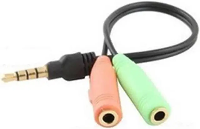 Alt view image 3 of 7 - 1Pcs Audio Jack Splitter Adaptor Cable Combo 3.5mm Male 4 Pole to Dual 3.5mm Female Jack Plug 4 position/4 pin audio port