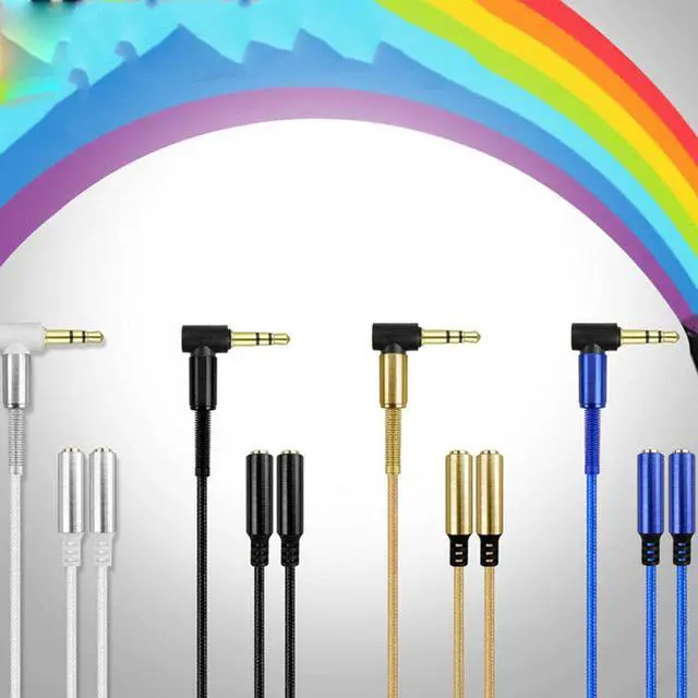 Alt view image 5 of 6 - 1Pcs 2 in 1 3.5mm Splitter Headphone Cable 1 Male to 2 Female Y Splitter Adapter Stereo Extension Braid Audio Cable
