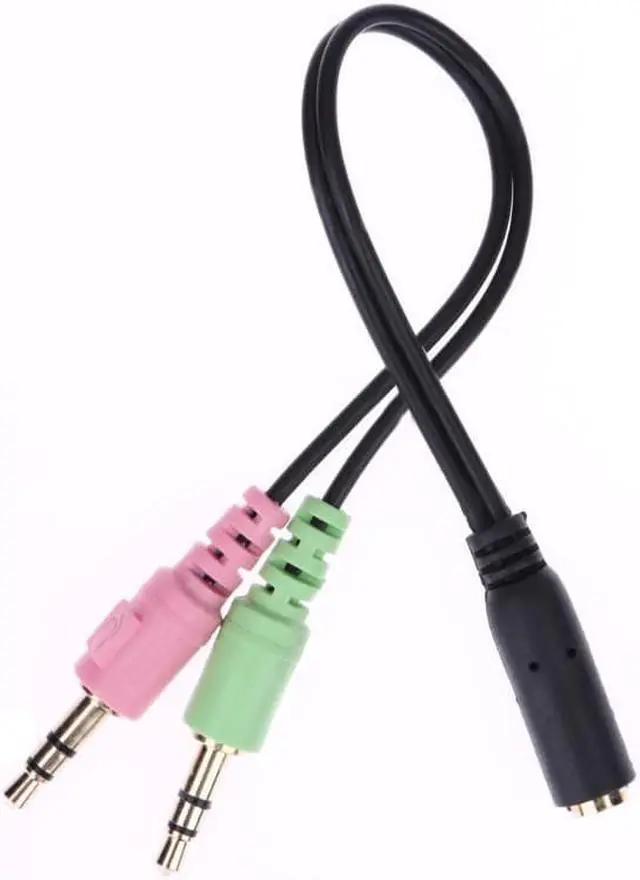 Alt view image 4 of 6 - 5pcs 3.5mm Earphone Adapter Converter Cable Stereo Audio Female to 2 Male Headphone Mic Y Splitter Cable Adapter to PC Adapter