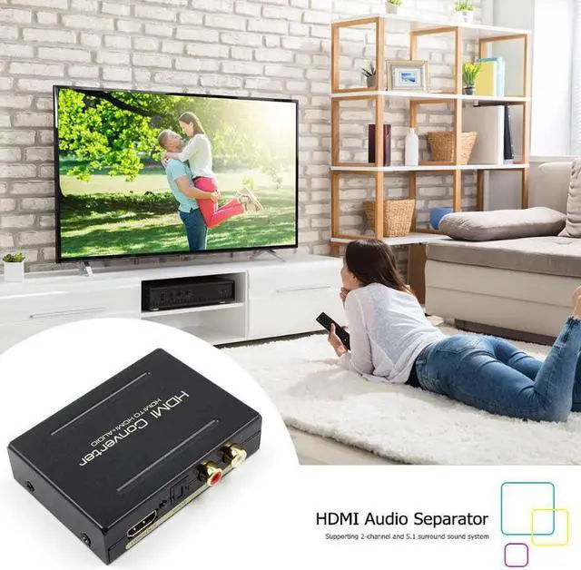 Alt view image 3 of 6 - 1Pcs HDMI to HDMI Video Audio Extractor Adapter Converter Splitter SPDIF+RCA L/R 5.1 Surround Sound System