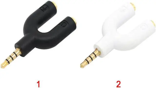 Alt view image 6 of 6 - 1Pcs 3.5mm Split Into 2 Audio Earbud Headset Headphone Earphone Adapter for Android Mobile Smart Phone