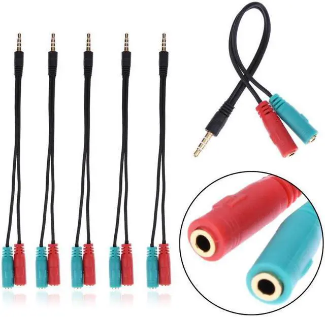 Alt view image 4 of 6 - 5pcs 2 In 1 Splitter 4 Pole 3.5mm Headphone Splitter Audio Cable 3.5mm Male To 2 Female Jack 3.5mm Splitter Adapter Aux Cable