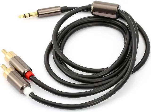 Alt view image 5 of 6 - 1Pcs 1m AUX to RCA Adapter 3.5mm Male Jack to 2 RCA Male AUX Stereo Analog Audio Y Adapter Cable Cord Digital Signal Converter