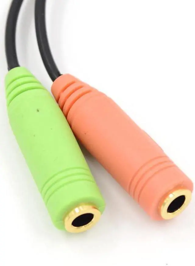 Alt view image 5 of 7 - 1Pcs Audio Jack Splitter Adaptor Cable Combo 3.5mm Male 4 Pole to Dual 3.5mm Female Jack Plug 4 position/4 pin audio port