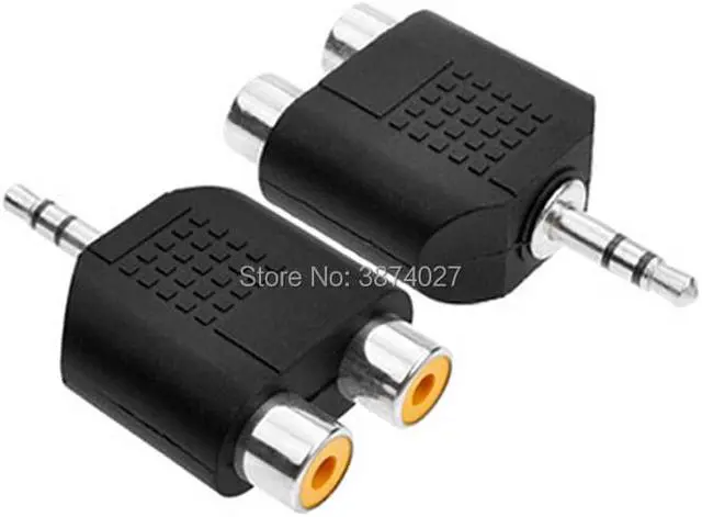 Alt view image 3 of 6 - 1Pcs 3.5mm Male Plug to 2 RCA Female Splitter Audio Cable Jack Y Adapter