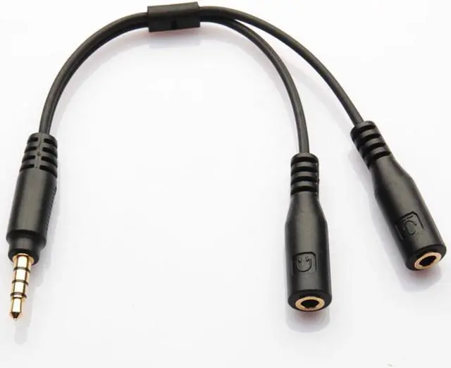 Main image of 1Pcs 1 in 2 3.5mm Stereo Audio Univesal Male to 2 Female Headset Mic Y Splitter Earphone Cable Adapter For Iphone Android Headphone