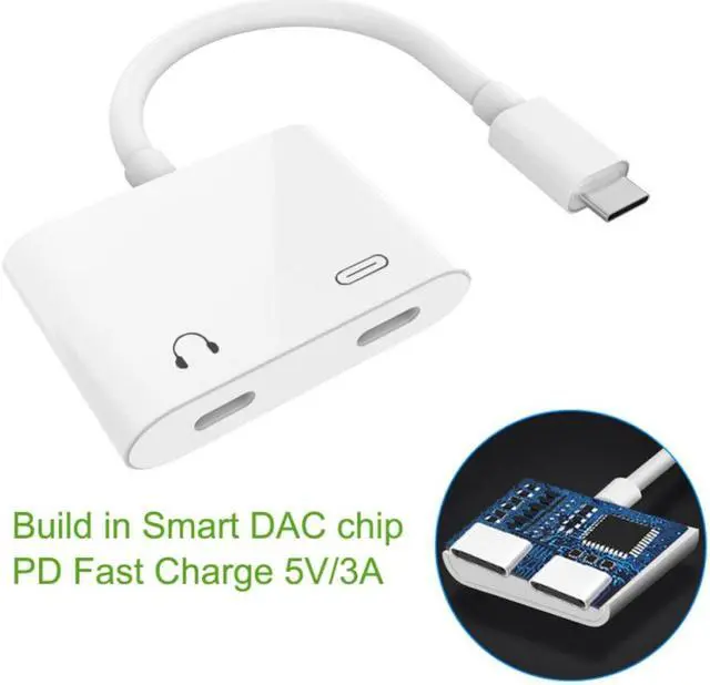 Alt view image 4 of 6 - 1Pcs 2 in 1 Dual Type C Jack Adapter PD Fast Charging Charger USB Type C Plug Headphone Earphone Aux Audio Cable Splitter Converter