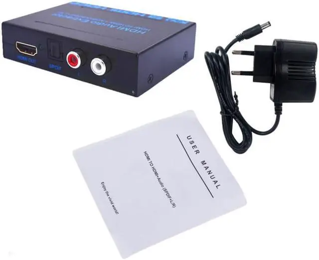Alt view image 6 of 6 - 1Pcs HDMI to HDMI & Optical SPDIF+RCA L/R 4K Audio Converter Splitter HD Display Audio Digital to Analog Adapter US/EU Plug