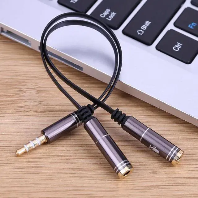 Alt view image 3 of 6 - 1Pcs 2 in1 3.5mm Stereo Audio Male to 2 Female Headphone Microphone Y Splitter Audio Cable Cord Wire Adapter for PC Notebook Laptop