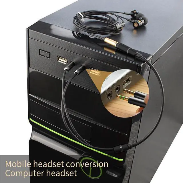 Alt view image 4 of 6 - 1Pcs 3.5mm Audio Y Splitter Cable 1 Female to 2 Male Adapter Headphone Microphone Cord Gold Plated for Headphone to PC Converter