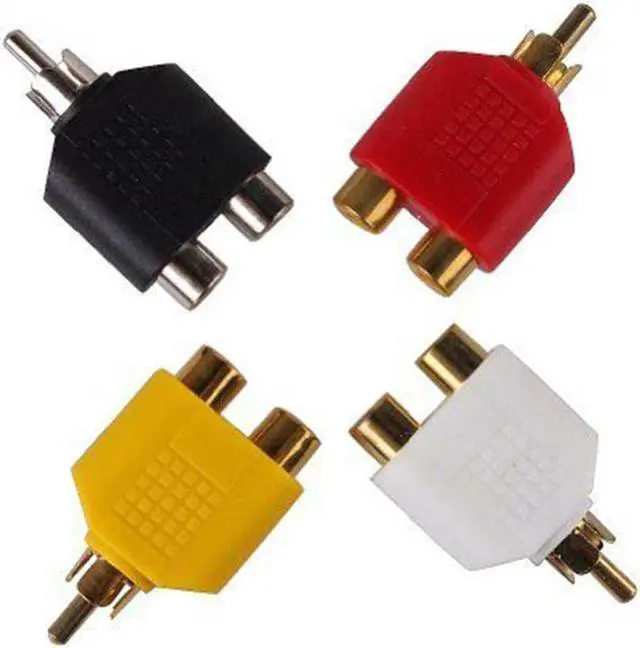 Alt view image 2 of 6 - 1Pcs 8x RCA Y Splitter AV Audio Video Plug Converter 1 Male to 2 Female Cable Adapter Set