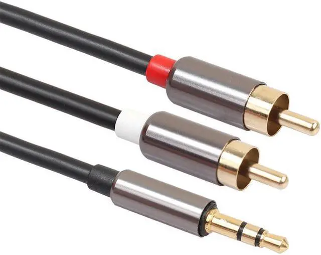 Alt view image 6 of 6 - 1Pcs 3.5 mm to 2 RCA Audio Cable AUX Splitter 3.5mm Stereo Male to Male 2 RCA Adapter Speaker Cable 1m Pure Copper Audio Cable
