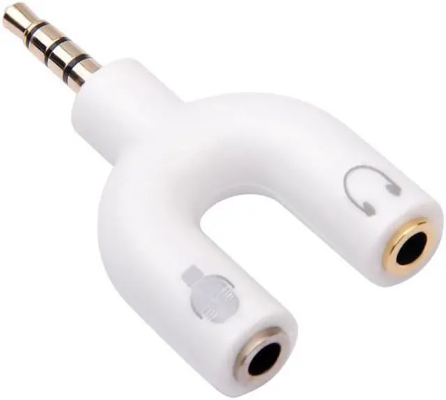 Alt view image 4 of 6 - 1Pcs U Type 3.5mm Audio Splitter 3.5 Male to 2 Aux Female Earphone Microphone Converter Cable for Notebook Laptop
