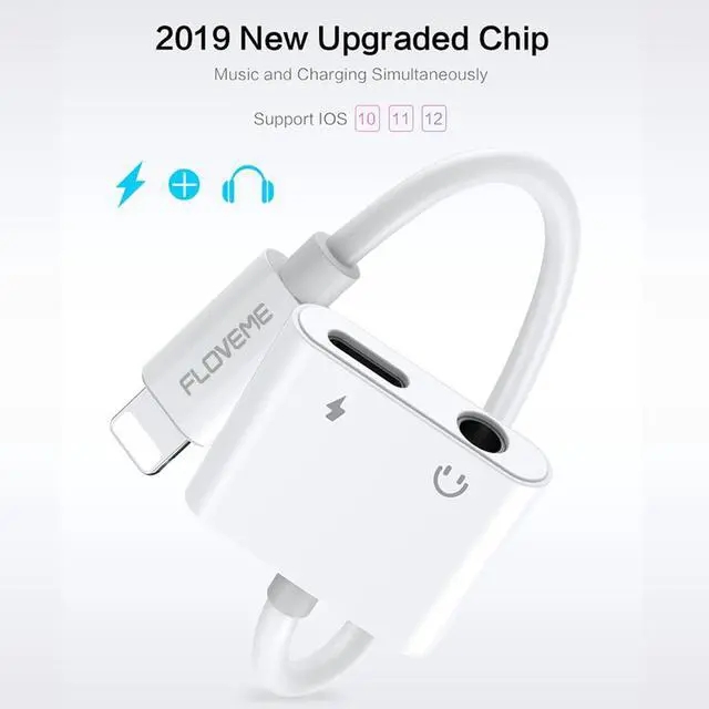 Alt view image 2 of 6 - 1Pcs Adapter For Lighting To 3.5mm Earphone Adapter Splitter For iPhone XS XR X 7 8 Plus Charging Audio Adapter To Aux Jack