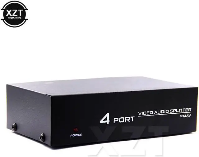 Alt view image 3 of 4 - 1Pcs 4 Ports Video Audio Splitter Adapter RCA Switch 1 to 4 AV Composite With DC 9V EU US Power Supply for DVD TV Metal Housing New