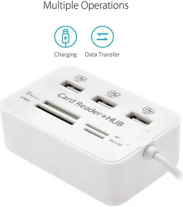 Alt view image 4 of 6 - 1Pcs Type C To 3 Usb Ports Hub Adapter,Type C To 3 Ports Usb 2.0 High Speed Hub Splitter Adapter With Sd/Tf Card Reader