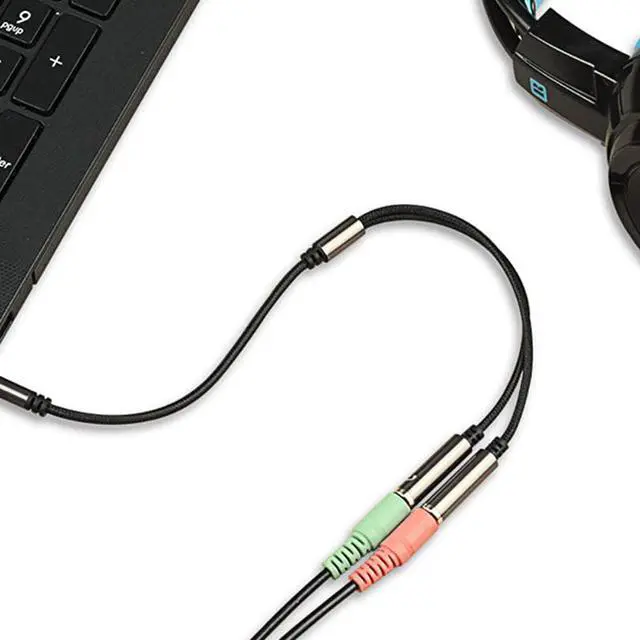 Alt view image 4 of 6 - 1Pcs EtopLink 3.5mm AUX Jack Headphone+Mic Audio Splitter Gold Plated Aux Extension Adapter Cable Cord for Computer PC Microphone