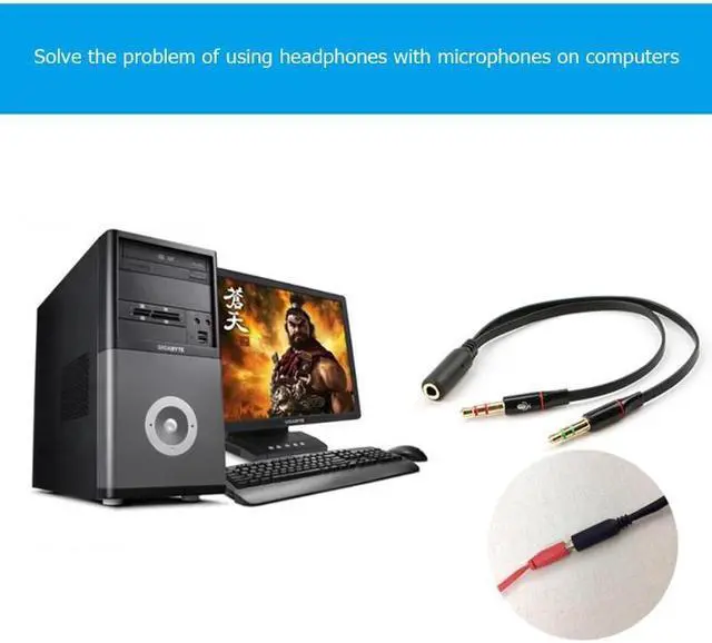 Alt view image 4 of 6 - 1Pcs Headphone Splitter Audio Cable 3.5mm Female to 2 Male Adapter Aux Cable Extension Wire Cord Adapter Aux Cable