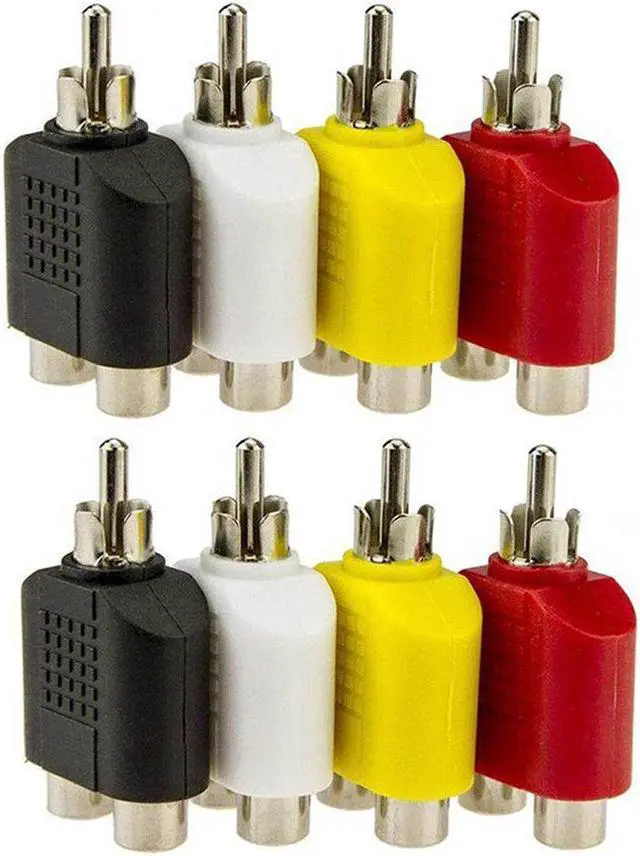 Alt view image 5 of 6 - 1Pcs 8x RCA Y Splitter AV Audio Video Plug Converter 1 Male to 2 Female Cable Adapter Set