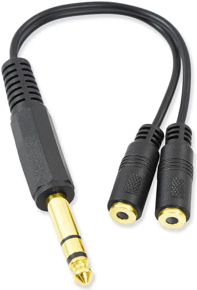 Alt view image 3 of 6 - 1Pcs Electop Stereo Audio Splitter Cable 6.35mm Male to Dual 3.5mm Female TRS 1/4" to 1/8" Audio Adapter Convertor Y Splitter Cable