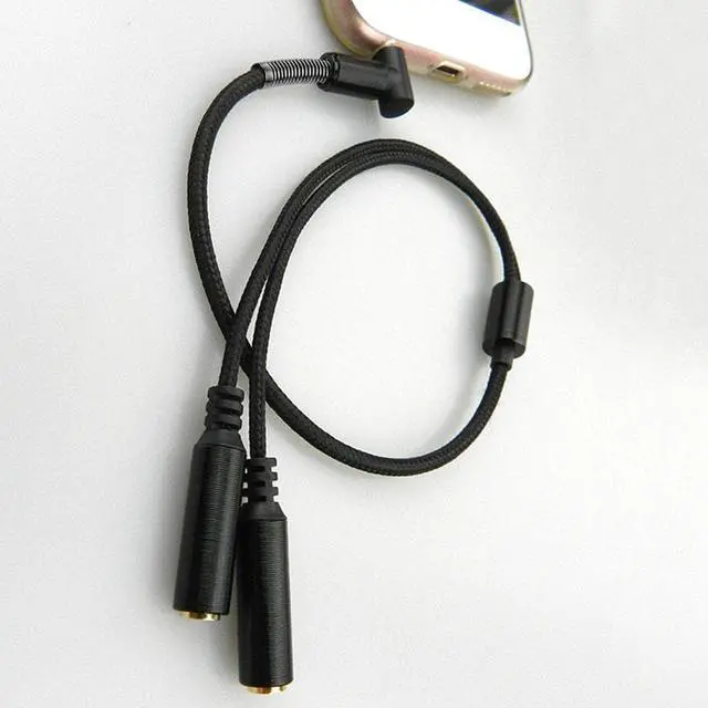 Alt view image 4 of 6 - 1Pcs 2 in 1 3.5mm Splitter Headphone Cable 1 Male to 2 Female Y Splitter Adapter Stereo Extension Braid Audio Cable