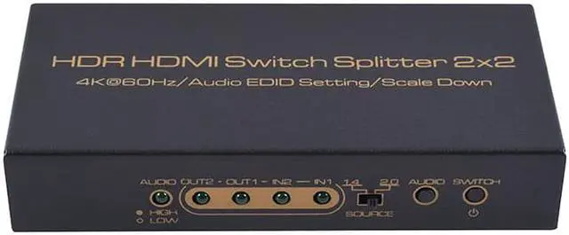 Alt view image 3 of 6 - 1Pcs HDR HDMI Switch Splitter 2*2 2 Input 2 Output HDMI Scale Down Audio EDID Setting 4K@60Hz Converter adapter For PS3/PS4 Xbox3