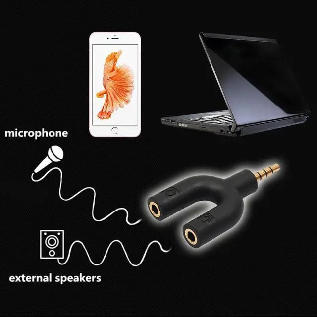 Alt view image 2 of 6 - 2pcs Earphone Splitter Adapter U Type Jack 3.5mm To Dual 3.5mm Headphone Seperator Male To Female Stereo Audio Adapter
