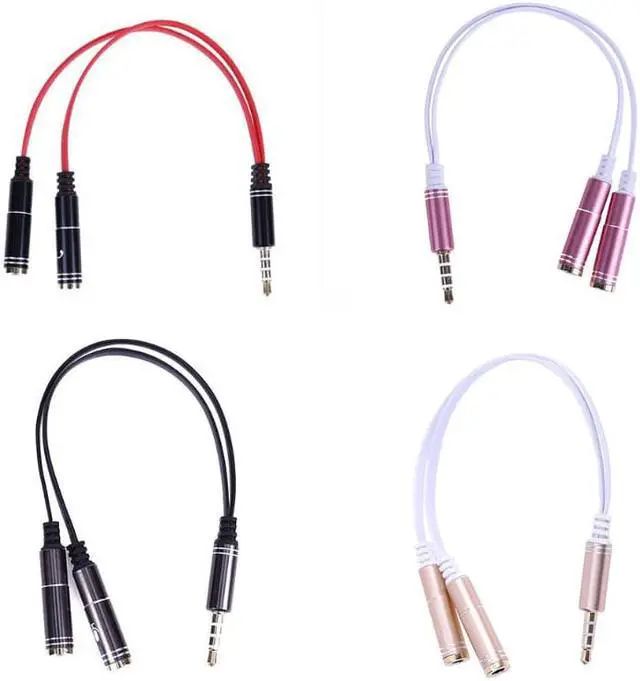 Alt view image 2 of 6 - 1Pcs 3.5mm Stereo Audio Male to 2 Female Converter Cable Headphone Mic Y Splitter Cable Adapter