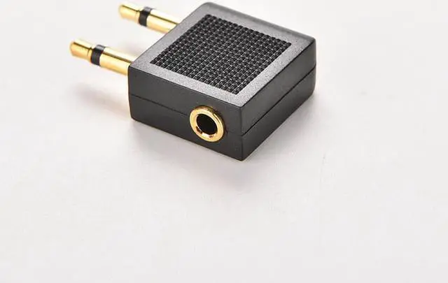 Alt view image 3 of 6 - 1Pcs 3.5mm Stereo AUX Jack 2 Male to 1 Female F Splitter Headphone Audio Adapter Airplane Travel On Plane Airline Audio Converter