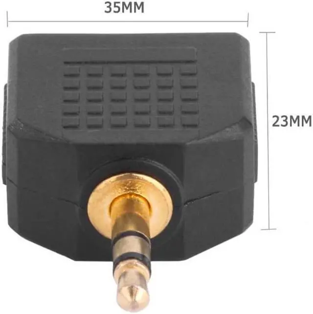 Alt view image 6 of 6 - 5pcs 3.5mm Male Stereo to Dual 3.5mm Female Jack Y Splitter Audio Adapter for MP3 MP4 players headphones
