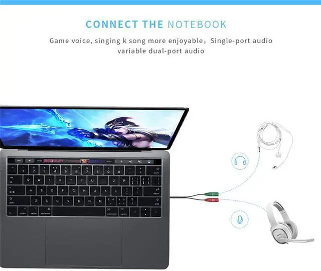 Alt view image 6 of 6 - 1Pcs 3.5mm Headphone Audio Splitter 1 Male to 2 Female Audio Adapter Cable for Headset Smartphone Laptop Tablet