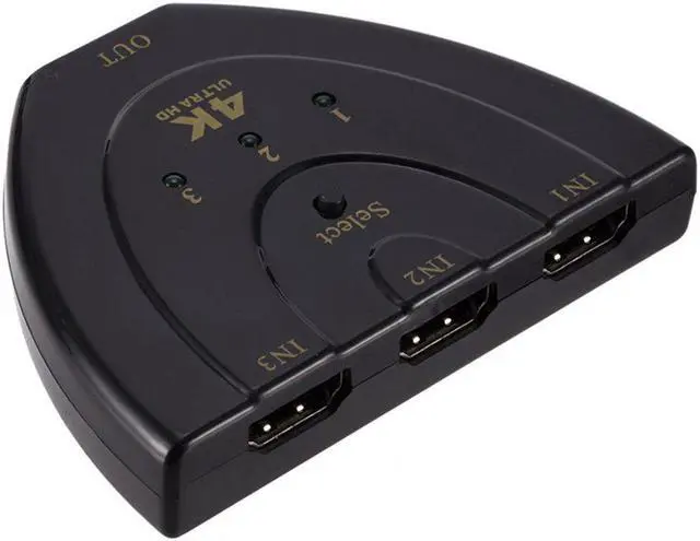 Alt view image 5 of 6 - 1Pcs 4K*2K 3x1 HDMI Switch Splitter 3 In 1 out HDTV Audio Video Converter Adapter with Remote Control for XBOX360 DVD PS3 Projector