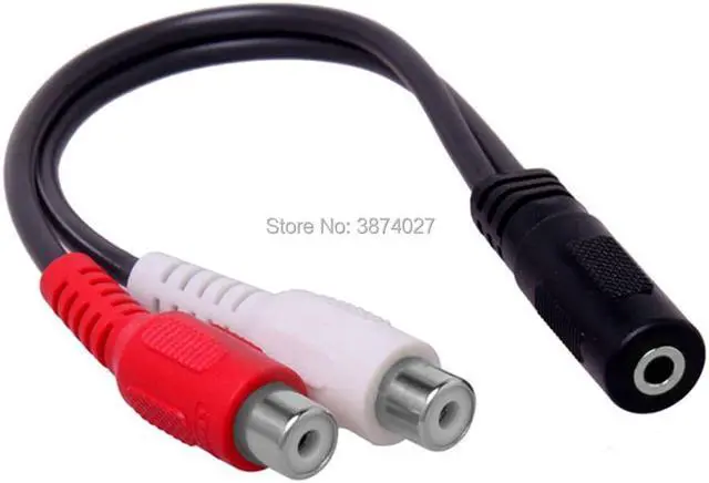 Alt view image 2 of 5 - 1Pcs gold plated head Stereo Splitter 3.5mm Female to 2 RCA Audio Jack Cable Adapter 25cm/0.25m