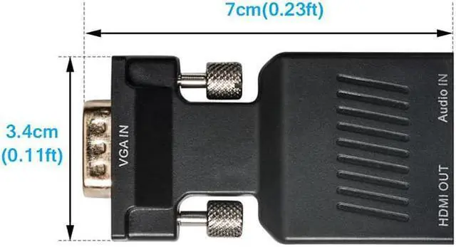 Alt view image 4 of 5 - 1Pcs JCKEL 1080P VGA Male to HDMI Female Scaler Adapter Connector Cable with Audio 3.5 Aux Converter Video Splitter for PC TV Monitor