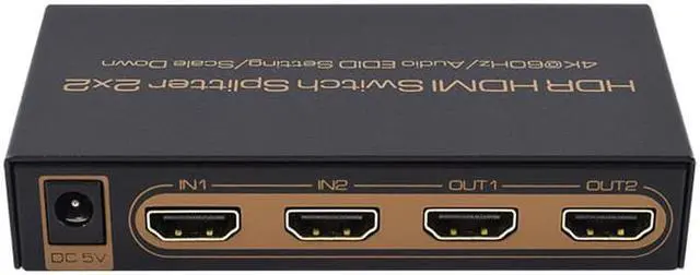 Alt view image 2 of 6 - 1Pcs HDR HDMI Switch Splitter 2*2 2 Input 2 Output HDMI Scale Down Audio EDID Setting 4K@60Hz Converter adapter For PS3/PS4 Xbox3