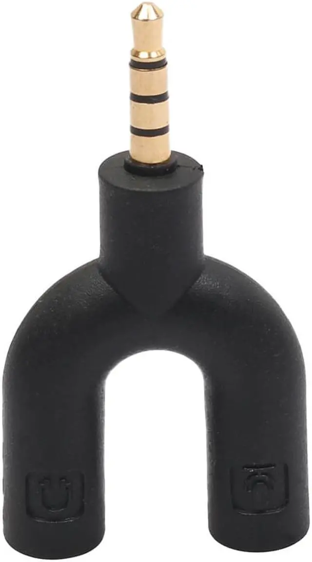 Alt view image 3 of 6 - 2pcs Earphone Splitter Adapter U Type Jack 3.5mm To Dual 3.5mm Headphone Seperator Male To Female Stereo Audio Adapter