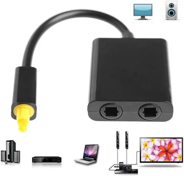Alt view image 2 of 6 - 1Pcs Digital Toslink Optical Fiber Audio 1 2 Female Splitter Duplicator Adapter Cable