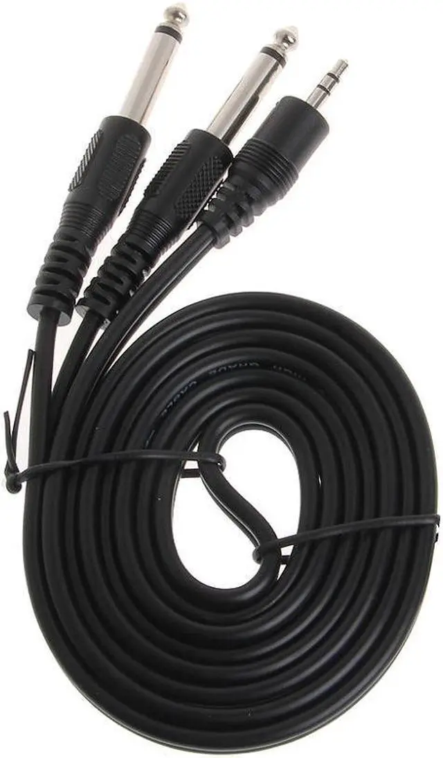 Alt view image 3 of 6 - 1Pcs Stereo 3.5mm 1/8" Jack To 2x 6.35mm 1/4" Male Mono Audio Splitter Adapter Cable audio connections speakers, mixing desk