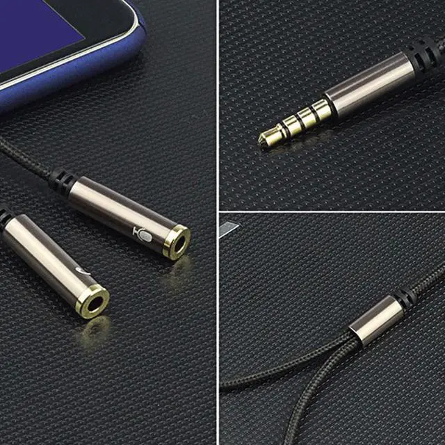 Alt view image 5 of 6 - 1Pcs EtopLink 3.5mm AUX Jack Headphone+Mic Audio Splitter Gold Plated Aux Extension Adapter Cable Cord for Computer PC Microphone
