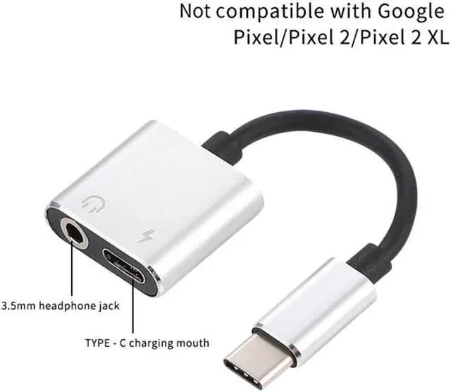 Alt view image 2 of 3 - 1Pcs 2 in 1 Type C Audio Cable to USB C & 3.5 mm Jack Earphone Audio Cable Adapter for Moto Audio Splitter Adapter
