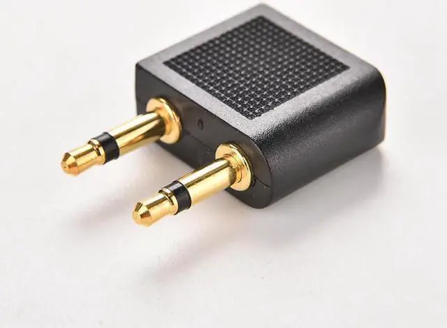 Alt view image 2 of 6 - 1Pcs 3.5mm Stereo AUX Jack 2 Male to 1 Female F Splitter Headphone Audio Adapter Airplane Travel On Plane Airline Audio Converter