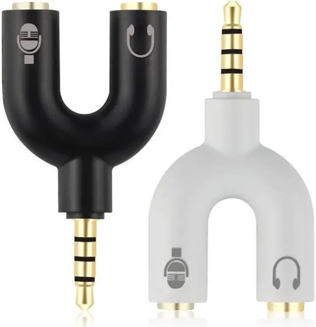 Main image of 1Pcs U Type 3.5mm Audio Splitter 3.5 Male to 2 Aux Female Earphone Microphone Converter Cable for Notebook Laptop