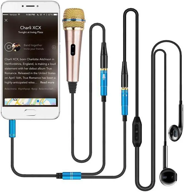 Alt view image 3 of 6 - 1Pcs Universal 2 in 1 3.5mm Stereo Audio Male to 2 Female Headset Mic Y Splitter Cable Adapter Connector for Mobile phone