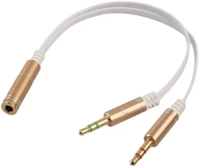 Alt view image 4 of 5 - 1Pcs 3.5mm AUX audio microphone splitter Y type one male to two female headphone adapter split cable
