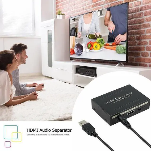 Alt view image 5 of 6 - 1Pcs HDMI to HDMI Video Audio Extractor Adapter Converter Splitter SPDIF+RCA L/R 5.1 Surround Sound System