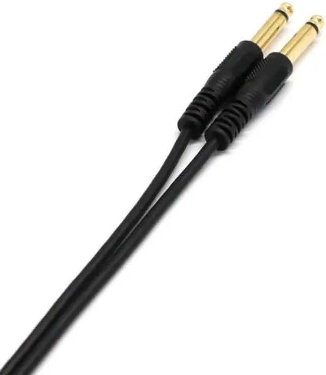 Alt view image 4 of 6 - 1Pcs 3.5mm 20cm Audio Cables Black 1/8 Female Stereo to 2 x 6.35mm 1/4 Mono Male Adapter Y Splitter Cable